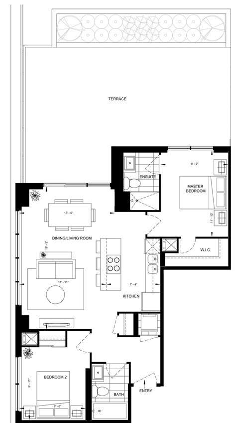 D’or Condos By Cityzen 2b C T Floorplan 2 Bed And 2 Bath