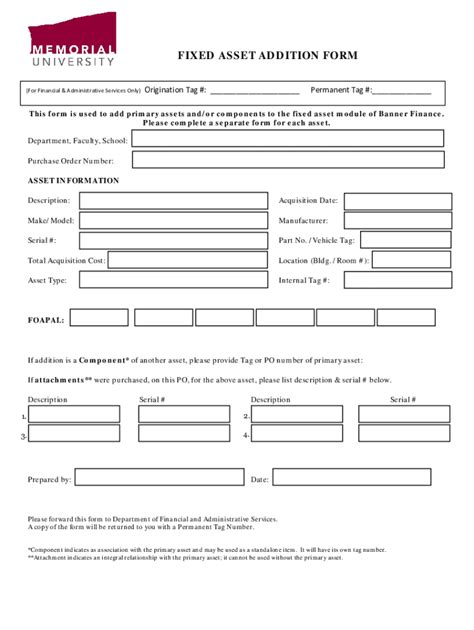 Fillable Online Fixed Asset Policy ProceduresFixed Asset Policy