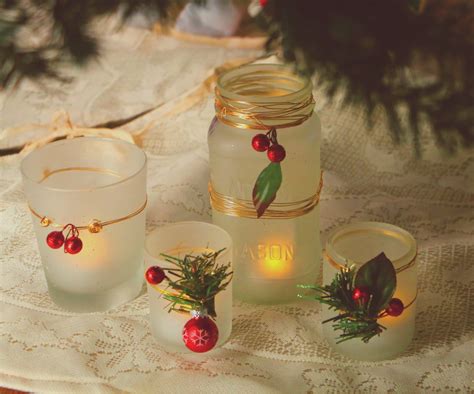 Diy Upcycled Holiday Glass Jar Candle Display 3 Steps Instructables