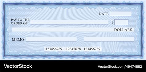 Blank check - business cheque design color Vector Image