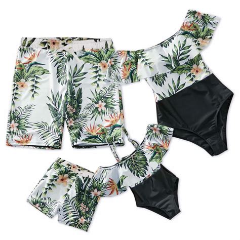 Iffei Mommy And Me Swimsuits One Piece Monokini Bathing Suits Floral P