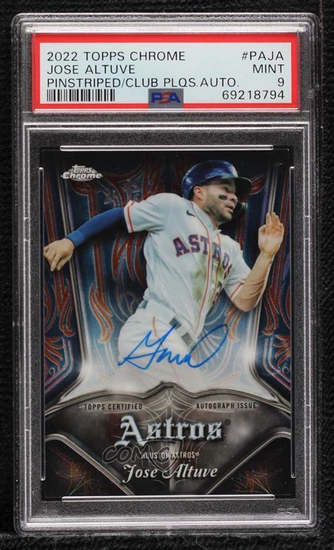 Jose Altuve Autographed Signed 2022 Topps Chrome Pinstriped Auto 99