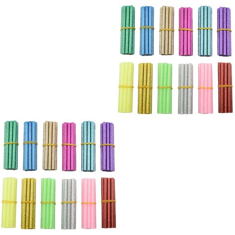 120 Pcs DIY Glitter Hot Glue Sticks Mini Hot Melt Adhesive Sticks For Art Craft 12 Color