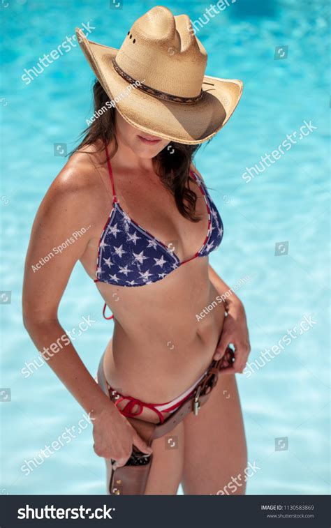 Beautiful American Flag Bikini Model Posing Stock Photo 1130583869 Shutterstock