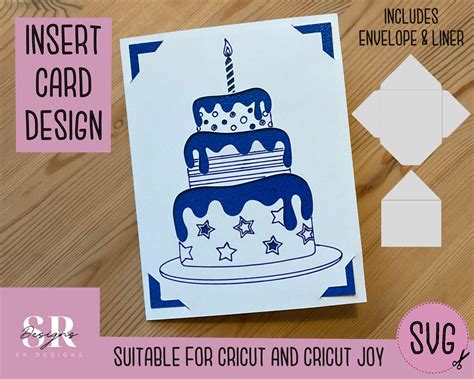 Svg Birthday Insert Card Cricut Joy Friendly Draw And Cut Card