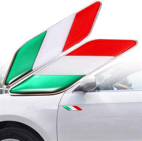 Amazon Car Chrome Decals Cbshd A Italia Italy Italian Flag Car