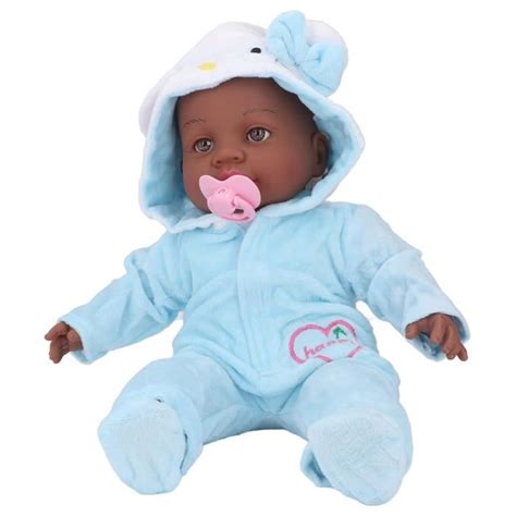 TMISHION Poupée bébé Reborn 16 pouces Reborn Doll Noir Peau Couleur