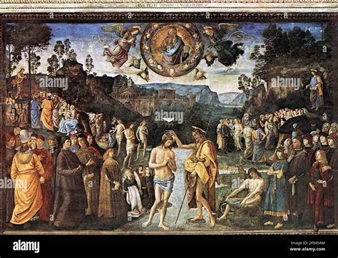 Pietro Perugino Battesimo Di Cristo Foto Stock Alamy