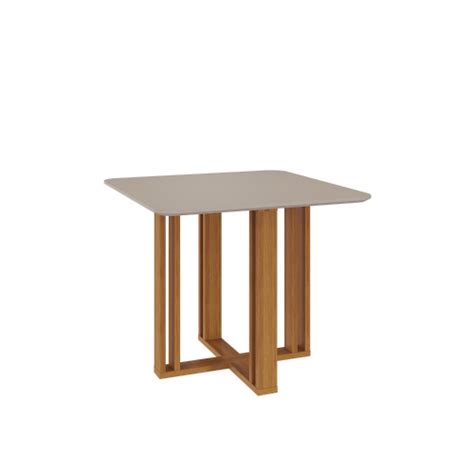 Conjunto De Mesa De Jantar Flora 4 Cadeiras Fernanda Nature Off White Madeira E Nude Cimol