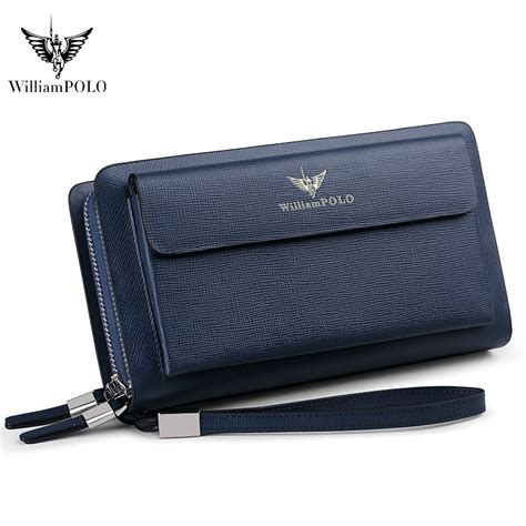 Williampolo High Quality Cowhide Leather Luxury Clutch Wallets For Men