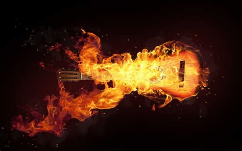 Guitar On Fire Wallpapers Widescreen Wallpaper Cave