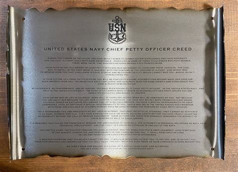 Chief Petty Officer Creed US Navy Chief Creed Navy E7 Gift | Etsy