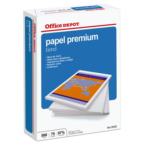 Papel Bond Office Depot Premium Carta 500 Hojas Blanco Office Depot