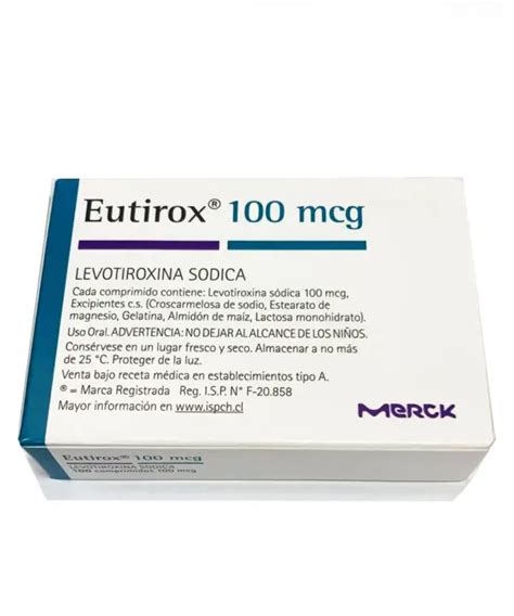 Eutirox 100 Mcg X 100 Comprimidos Merck Cenabast Ecofarmacias