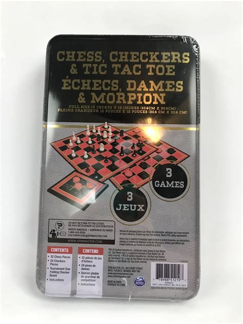 Chess Checkers Tic Tac Toe In Travel Game Set Spin Master Sealed