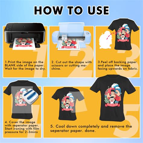 40 Sheets Printable Heat Transfer Paper for Dark Fabrics, Iron-on Dark