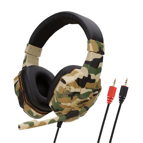 Fone De Ouvido Headset Gamer Camuflado De B MAX BM218 Iluminado LED