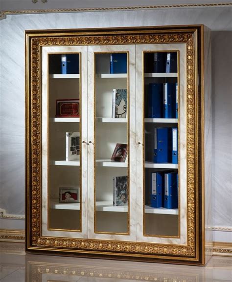 Casa Padrino Luxus Barock Bücherschrank Weiß Dunkelbraun Gold