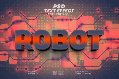 Editable Robot Text Effect Style