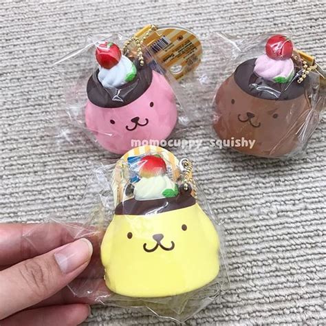 jual pompompurin pudding squishy  sanrio original squishy japan