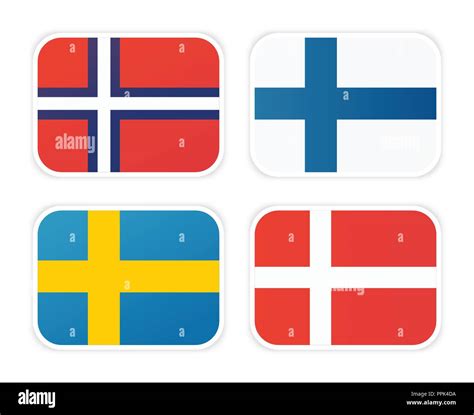 Nordic countries flags Cut Out Stock Images & Pictures - Alamy