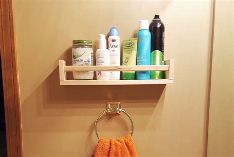 A Small Bathroom Shelf - Ikea Spice Rack Hack - Loving Here