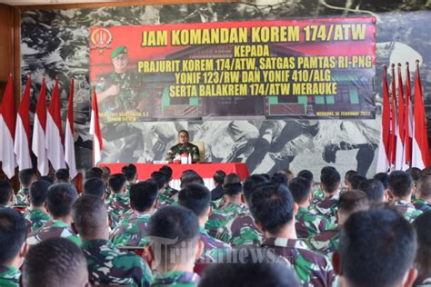 Danrem Merauke Beri Pengarahan Prajurit Dan PNS Korem 174 ATW Foto 1