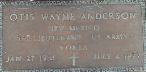 Otis Wayne Anderson 1931 1972 Find A Grave Memorial