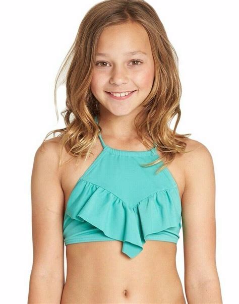 Girl S Billabong Sol Searcher High Neck Bikini Top Size Nwt Rrp