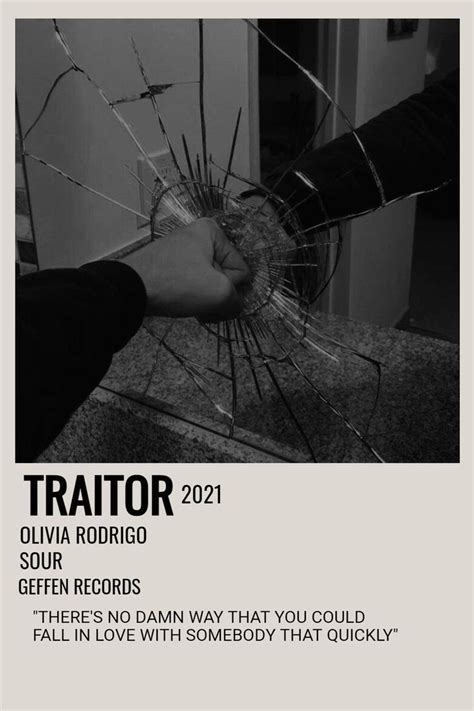 Traitor Sour Olivia Rodrigo Minimalist Poster Polaroid Wall