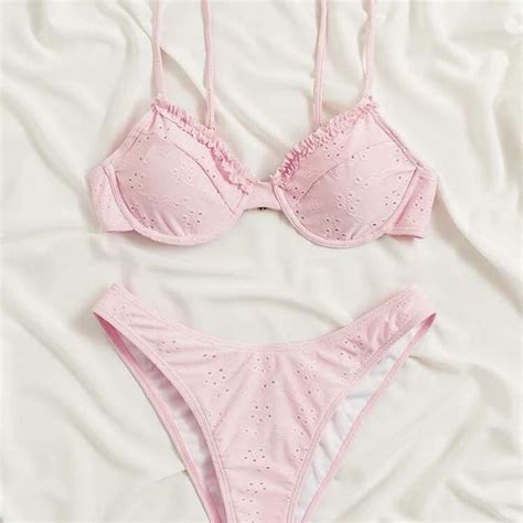 Shein Pink Bikini Set Depop