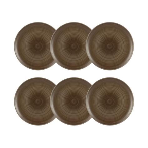 Novastyl Lot Assiettes Plates Terra Cm En Gr S Taupe