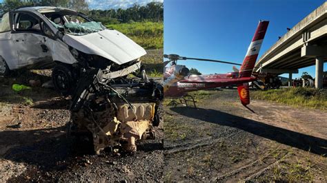 Mãe E Filho De 11 Anos Ficam Feridos Em Grave Acidente Na Br 470 Em