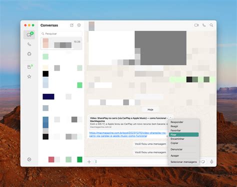 Como Fixar Uma Mensagem Dentro De Uma Conversa No Whatsapp Iphone Mac