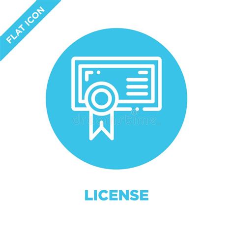 License Icon Vector Thin Line License Outline Icon Vector Illustration