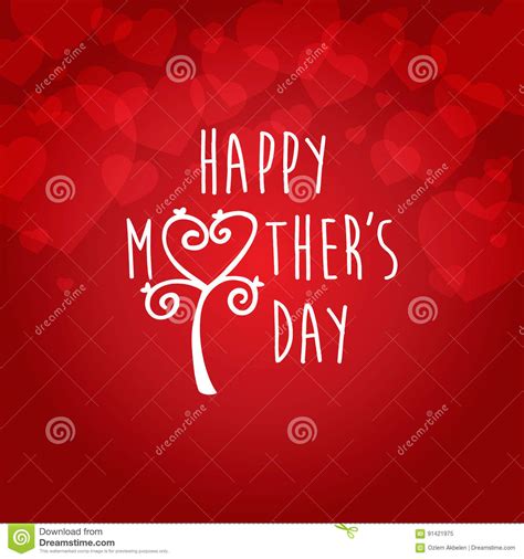 Happy Mothers Day Greeting Card Vector Illustration Stock Vector