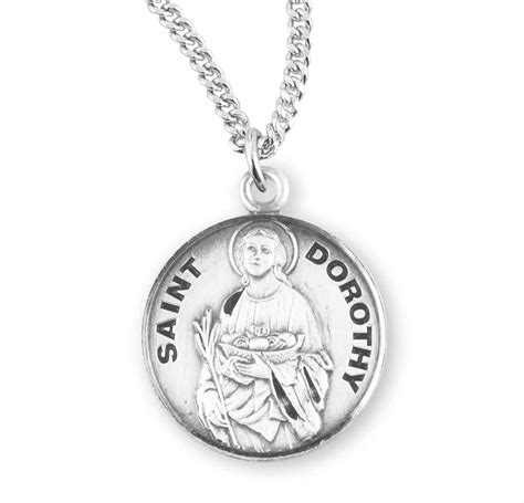 St. Dorothy Patron Saint Medal – Round – 18 Inch Chain ...