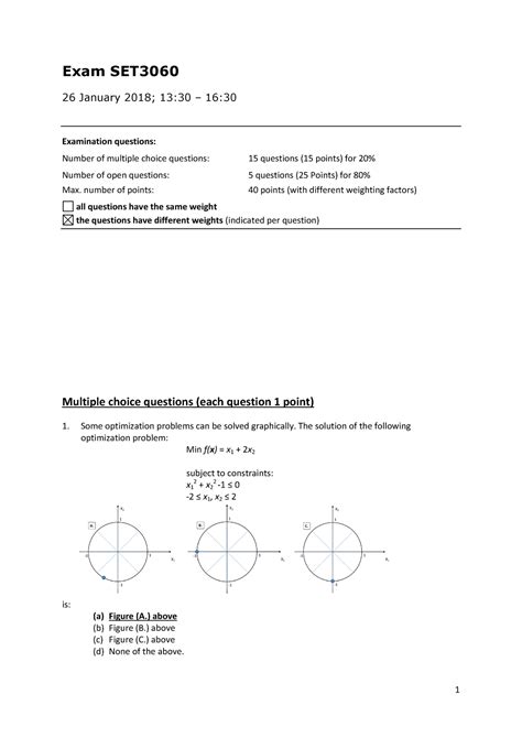 Tentamen 26 Januari 2018 Vragen En Antwoorden Exam SET3060 26