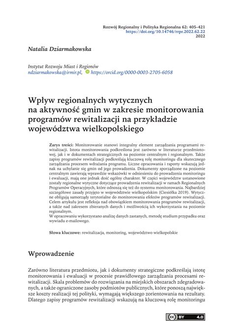 Pdf Wp Yw Regionalnych Wytycznych Na Aktywno Gmin W Zakresie