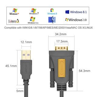 UGREEN USB To RS232 Serial PDA 9 DB9 Pin Cable Adapter With PL2303