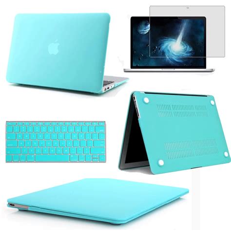 Turquoise Rubberized hard case keyboard cover 13" inch For New Macbook ...