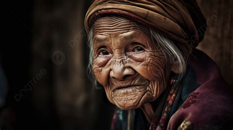 An Old Woman With A Bright Smile Background Pictures Of Old Woman