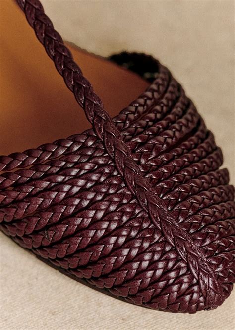 aurore  sandals smooth braided chocolate coloured bovine leather