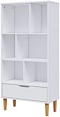 Costway Wooden Bookcase Freestanding Storage Bookshelf Cabinet With