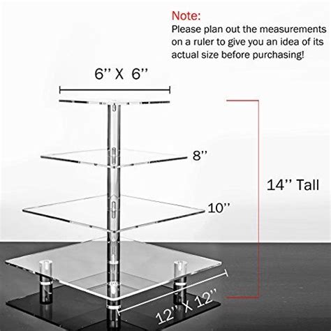 Jusalpha Tier Square Acrylic Cupcake Tower Stand