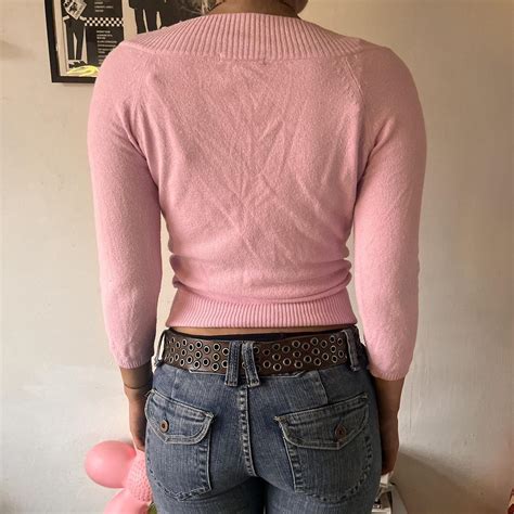 Y K Jane Norman Baby Pink V Neck Jumper With Depop