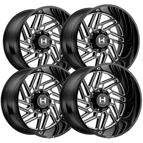 Set Hostile H Jigsaw X X Mm Black Milled Wheels Rims