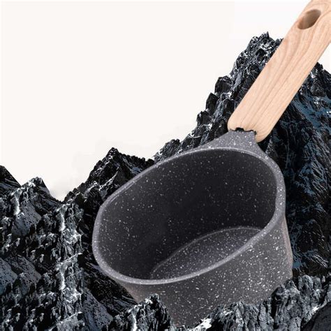 Wooden Handle Hot Butter Melting Pot With Inverted Tube Mini Boiling Oil Pouring Small Pot