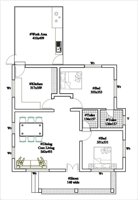 Low Budget 2 Bedroom Kerala Home Design With Free Plan Kerala Home