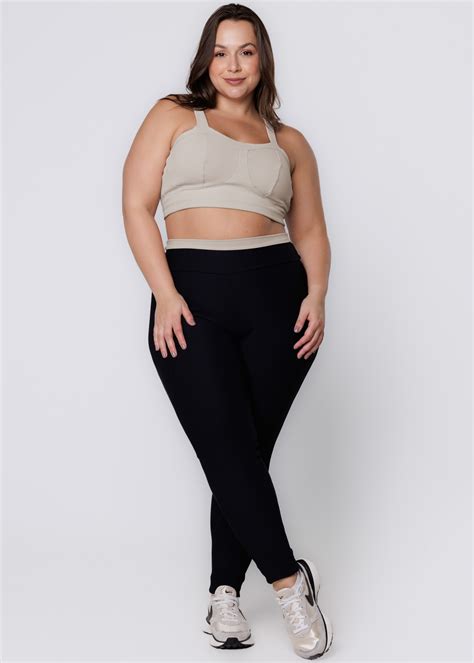 Top Fitness Rise Canelado Nude